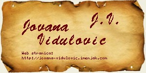 Jovana Vidulović vizit kartica